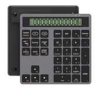 Pavé Numérique sans Fil avec Calculatrice - Clavier Numérique sans Fil Bluetooth & 2,4GHz Numérique Ergonomique avec 34 Touches avec Saisie de Données et Fonction de Calcul pour Windows, iOS, Android