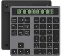 Pavé Numérique Sans Fil Avec Calculatrice - Clavier Numérique Sans Fil Bluetooth & 2,4Ghz Numérique Ergonomique Avec 34 Touches Avec Saisie De Données Et Fonction De Calcul Pour Windows, Ios, Android