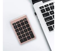 Pavé Numérique Sans Fil, Pavé Numérique À 22 Touches Avec Récepteur Usb Mini Pavé Numérique Portable 2.4G Clavier Numérique Pour La Comptabilité Financière(Or Rose)