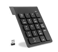 Pavé Numérique sans Fil, Pavé Numérique Bluetooth, Clavier Numérique Ergonomique Portatif Mini avec Récepteur USB, Pavé de Calcul de Bureau 18 Touches pour Ordinateur Portable/Surface Pro/PC (Noir)