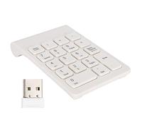 Pavé Numérique sans Fil, pavé Numérique Ergonomique 18 Touches, Clavier Numérique de comptabilité Financière USB Portable 2,4 GHz, pour Ordinateur Portable, PC de Bureau (Blanc)