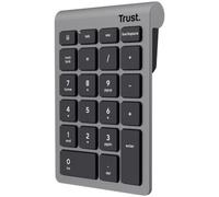 Trust Xalas Pavé Numérique sans Fil pour PC Portable et Ordinateur, Mini Clavier Compact 22 Touches, Récepteur USB 2,4 GHz, Clavier Numérique Numpad pour Bureau Analyse de Données, Argent