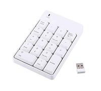 Pavé numérique USB, pavé numérique sans fil, pavé numérique sans fil, pavé numérique USB sans fil 2,4 GHz pavé numérique 18 touches PC portable neuf avec récepteur pour les utilisateur(blanche)