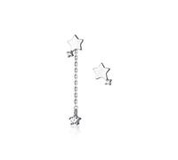 Pave Zircon Tassel Asymmetric Star Stud Earrings for Women Romantic Girl Jewelry Gift