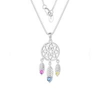PAVELS Collier attrape-rêves pour femme - Chaîne en argent sterling 925 avec pendentif attrape-rêves - Bijou bohème - Cadeau pour femmes et filles - Porte-bonheur fabriqué à la main
