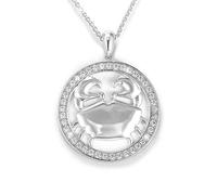 PAVELS Collier signe étoile CANCER argent 925 pour femme de la collection Eclipse avec certificat d'authenticité et boîte à bijoux.