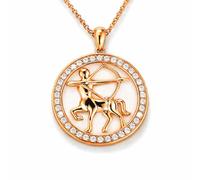 PAVELS Collier signe étoile zodiac SAGITTAIRE pour femmes en plaqué or rose avec zircon véritable brillant de la collection eclipse coffret à bijoux et certificat d'authenticité.