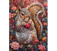Pavemlo 5D DIY Diamond Painting Kits Aimer L'écureuil, Diamant Peinture Point De Croix Broderie Animal, Strass Complet Image Arts Pour Peinture Salon Chambre Décoration Sticker Mural 30x40cm