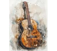 Pavemlo DIY 5D Diamond Painting Kits Guitare, Diamant Peinture Point De Croix Broderie, Strass Complet Image Arts Pour Peinture Salon Chambre Décoration Sticker Mural (30x40cm) z317