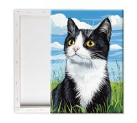 Pavemlo Peinture Par Numero Adulte Avec Cadre Chat - 20x30cm Paint By Numbers, Kit Artistique Facile Pour Débutants Parfait Pour La Décoration Intérieure Et Les Cadeaux Créatifs