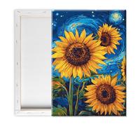 Pavemlo Peinture Par Numero Adulte Avec Cadre Tournesol Ciel Étoilé - 20x30cm Paint By Numbers, Kit Artistique Facile Pour Débutants Parfait Pour La Décoration Intérieure Et Les Cadeaux Créatifs