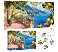 Pavemlo Puzzle 1000 Pieces 41x80cm Côte Amalfitaine - Forme Spéciale Puzzle Classiques & Défi Impossible pour Adultes | Familial Stimulant & Décoration | Cadeau Unique pour Passionnés de Puzzles