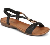 Pavers Pavers Black Flat Strappy Sandals