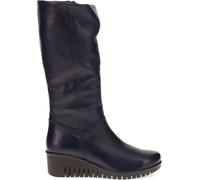 Pavers Pavers Blue Ladies Leather Wedge Knee High Boots