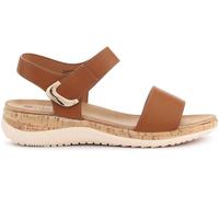 Pavers Pavers Brown Triple Strap Touch-Fastening Sandals