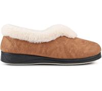 Pavers Pavers Brown Wide Fit Memory Foam Cosy Slippers