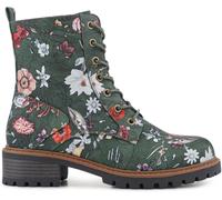 Pavers Pavers Green Wide Fit Lace-Up Ankle Boots