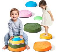 Pavés d'équilibre VEVOR pour enfants, lot de 6, jusqu'à 100 kg, antidérapants, jouets de coordination pour parcours d'obstacles