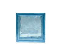 Pavés Smart Ondulé Bloc de verre coloré dans la masse Light Blue | Dimension 190 x 190 x 80 mm | Euro/pcs. 4,50 | Unité de vente : une boîte de 6 pièces.