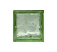 Pavés Smart Ondulé Bloc de verre coloré dans la masse verte | Dimension 190 x 190 x 80 mm | Euro/pcs. 4,50 | Unité de vente : une boîte de 6 pièces.