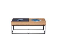 PAVIK - Table Basse Coffre Anthracite et Effet Chêne -