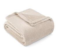 PAVILIA Couverture polaire beige crème pour canapé, sofa et lit, microfibre jacquard gaufrée, chaude, légère, résistante à la décoloration, décoration pour toutes les saisons, 152,4 x 203,2 cm, lit