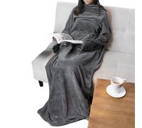 PAVILIA Couverture polaire de qualité supérieure avec manches chaude, confortable, extra douce, fonctionnelle, légère (anthracite)