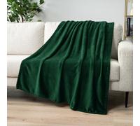 PAVILIA Couverture Polaire Vert émeraude pour canapé, jeté de lit en Flanelle Super Douce et pelucheuse en Flanelle pour canapé, Couverture Cadeau décorative en Velours Confortable, 127 x 152,4 cm