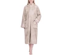 PAVILIA Peignoir de bain en polaire avec fermeture éclair sur le devant pour femme - Chaud - Avec poches