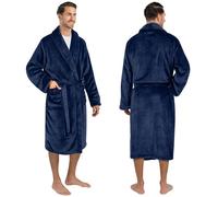 PAVILIA Peignoir long en polaire, doux et léger pour homme