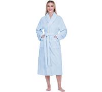 PAVILIA Peignoirs pour femmes, peignoir de bain en polaire doux et moelleux, long peignoir de spa confortable, bleu ciel, Small-medium
