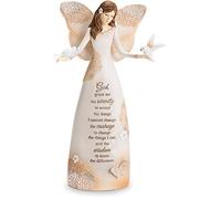 Pavilion Gift Company 19105 Serenity Figurine d'ange Argenté/Blanc 22,9 cm