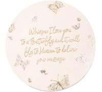 Pavilion Gift company 22215 Whisper I Love You to A Butterfly and It Will Fly to Heaven to Deliver Your Message Pierre de Jardin 25,4 cm Ronde Beige 25,4 cm