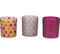 Pavilion Gift Company 3 photophores Assortis, Rose, 7,6 cm de Haut