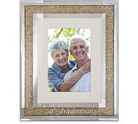 Pavilion Gift company 85115 Glorious Occasions - 50ème Anniversaire Doré Cristal Miroir 4 x 6 Cadre Photo,