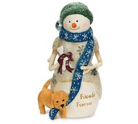 Pavilion Gift company Le Birchhearts Friends Forever Bonhomme de Neige Figurine avec Chiot, 11,4 cm, Blanc