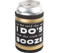Pavilion Gift company The We Do Crew - We Said The I Do's Now The Crew Can Booze Black and Gold Wedding Insulated Beer Bottle/Beer Can Sleeve