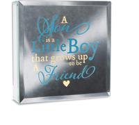 Pavilion Gift Company Un fils est un petit gar on qui grandit pour devenir un ami Plaque miroir clair e de 6 po 6 x 6 po Bleu