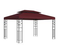 Pavillon 3,97 x 2,96 x 2,68 m Bordeaux Polyester et Acier vidaXL