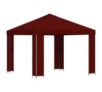 Pavillon 3 x 3 m Bordeaux Polyester et Acier 190 GSM | Gazebo industriel,abri extérieur,tonnelle jardin,structure acier,toit polyester,terrasse,patio,loft urbain,été