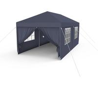 Pavillon 3x6m pavillon de jardin tente étanche stable avec 4 parties latérales & fenêtres & clous fixes au sol tente de réception résistante à l'hiver protection UV, anthracite CEEDIR