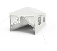 Pavillon 3x6m Pavillon de jardin Tente étanche stable avec 4 parties latérales & fenêtres & clous fixes au sol Tente de réception résistante à l'hiver Protection UV, Blanc CEEDIR
