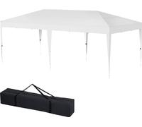Pavillon 3x6m Pavillon pliable étanche stable résistant à l'hiver Pavillon de jardin avec sac de transport Tente de jardin Barbecue Tente de fête, Blanc CEEDIR