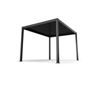 LuminaHaven Pavillon 3x4 m Le toit à lattes en acier galvanisé protège du soleil, de la pluie et du vent