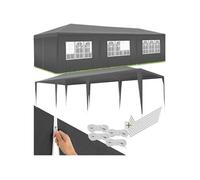 Pavillon 9x3m avec 8 faces latérales amovibles imperméable gris