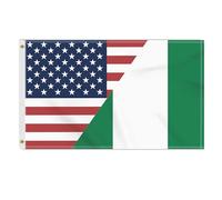 Pavillon Amitié États-Unis-Nigeria, Amérique, Nigérian, Américain Double Face Grande Drapeau Imperméable Drapeau Grand Pour Anniversaires Bateau Garden 90X150Cm
