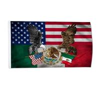 Pavillon Amitié Mexicano-Américaine Double Face Drapeau Double Face Imperméable Drapeau/Bannière Personnalisé Pour Garden Élection Party 90X150Cm
