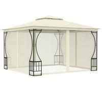 Pavillon avec filet 300x300x265 cm Crème