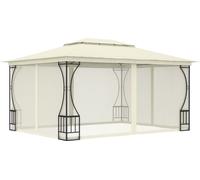 Pavillon avec filet 300x400x265 cm Crème