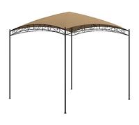Pavillon Belvédère Taupe 3x3x2,65 m Acier Robuste, Toile Polyester 180 g/m² avec Protection Soleil et Pluie, tonnelle Pliable pour Jardin terrasse Camping extérieur détente